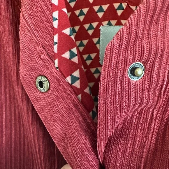 Red Corduroy Button-Down Dress - Picture 3 of 5